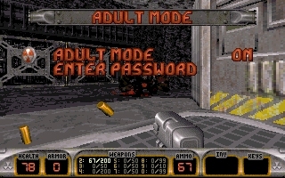 Duke Nukem 3D adult mode configuration screen