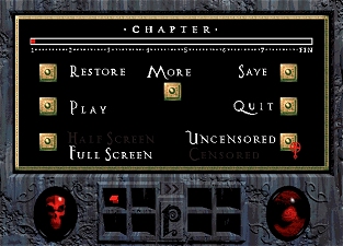 Phantasmagoria censorship configuration screen