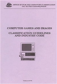 OFLC's games ratings guidelines booklet - front cover