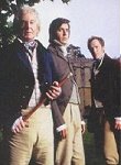 Squire Fairfield with his sons Harry and Charles outside Wyvern manor.